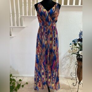 K Jordan - Beautiful V Neck Multicolor Maxi Dress